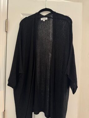 eesome Black Open-Front Lightweight Women's Cardigan